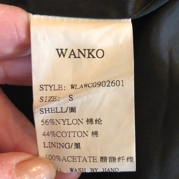 WANKO Cotton Blend Chic Unique Shawl Collar Long Sleeve Dress Coat Size 34 - Picture 14 of 15